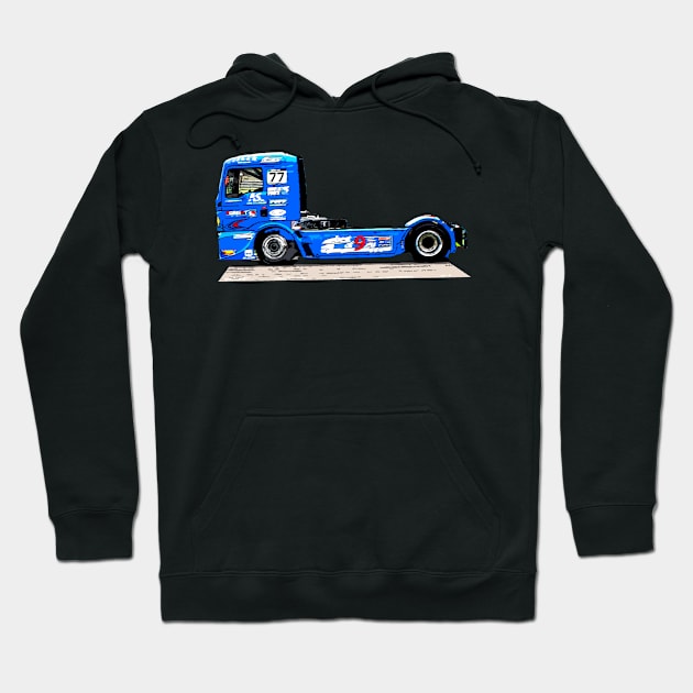 truck racing shirt Hoodie by rickylabellevie